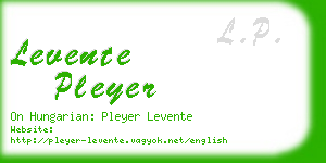 levente pleyer business card